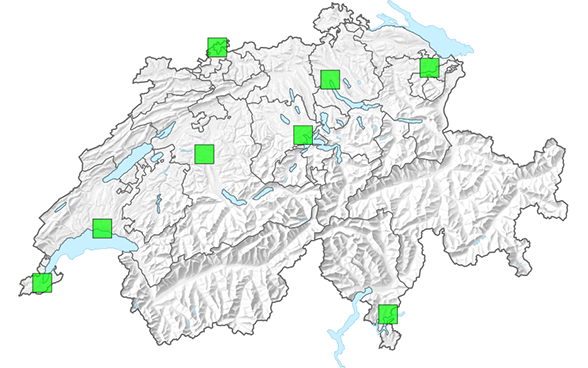 Villes suisses carte synoptique